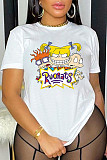 Casual Cartoon Print Large Size 5XK T-shirt DN-8020R15