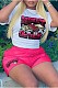 Casual Women Print O-Neck Large Size 5XK T-shirt DN-8008M17