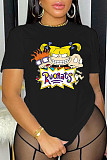 Casual Cartoon Print Large Size 5XK T-shirt DN-8020R15