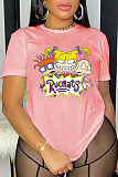 Casual Cartoon Print Large Size 5XK T-shirt DN-8020R15