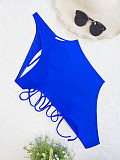 Sexy Solid Color One-shoulder Hollow Out One-piece Swimwear CHS-6515
