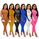 Sexy Sheer Mesh Patchwork Ruched Skinny Jumpsuits HANI-028