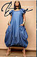 Casual Round Neck Loose Blue Pockets Maxi Dress GT-9134