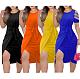 Casual Hot Drilling Lace-up Irregular Midi Dress JR-3741