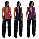 Hot Sexy PU Leather Irregular Bandage Tops FNN-8716