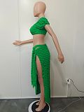 Sexy Women Solid Color Off Shoulder Three Pieces Sets BN-9436
