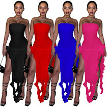 Hot Sexy Strapless Splits Maxi Dresses TE-4608