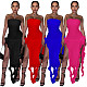 Hot Sexy Strapless Splits Maxi Dresses TE-4608