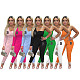 Casual Women One-sleeve Oblique Shoulder Two Pieces Suits OQ-0191
