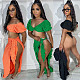 Sexy Women Solid Color Off Shoulder Three Pieces Sets BN-9436