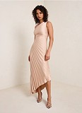 Sexy One Shoulder High Waist Solid Color Pleated Maxi Dresses RC-3125