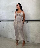 Sexy Solid Color Knitted Hollow Out Straps Beach Dress TR-1269