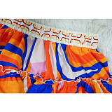Trendy Print Strapless Crop Top with Short Skirt 2Pcs Sets YF-10564