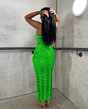 Sexy Solid Color Knitted Hollow Out Straps Beach Dress TR-1269