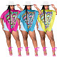 Fashion Printed Women High-neck Loose Cover-up Tops YF-10532