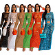 Knitting Crochet Hollow Out Long Sleeve Sequin Dress TR-1250