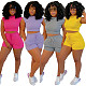 Solid Color Sleeveless T-shirt with Shorts Sporty Sets SFY-2168