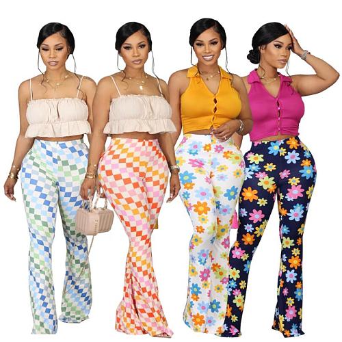 Trendy Print Women Package Hips Flared Pants SFY-2320