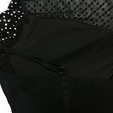 Black Mesh Hot Drill Straps Length Pants Sets Two Pieces BY-6540