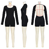 Hot Sexy Backless Long Sleeves Sporty Rompers ASL-6687