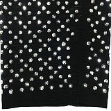 Black Mesh Hot Drill Straps Length Pants Sets Two Pieces BY-6540