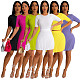 Solid Color Knitted Comfortable Package Hips Skirts Sets 2 Pieces ASL-6691