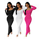 Sexy Off Shoulder Backless Ruched Maxi Dresses DD-88211