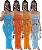 Sexy Knitted Backless Bandage Two Piece Skirt Sets XT-8170