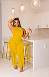 Tank Top and Tassel Side Straight Pants 2 Piece Set ZAND-31230
