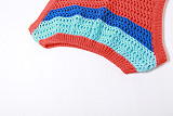 Colorful Knitted Crop Vest with High Waist Mini Skirts 2 Pieces Set SXE-31549