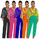 Trendy Prnt V-neck Tops with Straight Pants 2 Pieces Set YF-10536