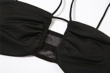 Black Hollow Out Halter Backless High Waist Jumpsuits SXE-28380