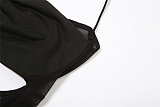 Black Hollow Out Halter Backless High Waist Jumpsuits SXE-28380