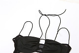 Black Hollow Out Halter Backless High Waist Jumpsuits SXE-28380