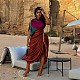 Women Printed Irregular Pleated Split Maxi Dress OD-8561