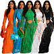 Solid Color Knitted Hollow Out Tassel Beach Long Dress TR-1275