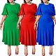 Solid Color Round Neck Elegant Large Size Dress MK-3170