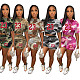 Trendy Camouflage Print Women Shorts 2 Pieces Sets OQ-0199