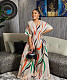 Casual Print V-neck Pockets Loose Wide-leg Jumpsuits BGN-280