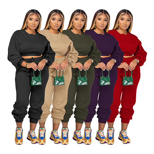Loose Pullover Sweatshirt Tops Sports Pants Suits  DD-88189