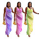 Elegant Ladies Print V-neck Sleeveless Long Party Dresses RC-3174