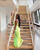 Elegant Ladies Print V-neck Sleeveless Long Party Dresses RC-3174