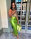 Green Split Zipper Package Hips PU Leather Skirt OLY-6130
