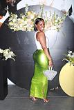 Green Split Zipper Package Hips PU Leather Skirt OLY-6130