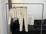 Leisure Cardigan Bodycon Pants Knitted Three Pieces Sets XT-8207