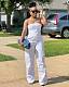 White Strapless Pockets Women Sexy Jumpsuits MK-3183