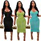 Sexy Hollow Out Straps Knitted Slim Maxi Dresses LA-3338