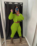 Leisure Cardigan Bodycon Pants Knitted Three Pieces Sets XT-8207