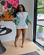 Casual Loose Mesh Patchwork Long Sleeves White T-shirts ZS-0615