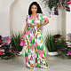 Fashion Printed Crop Top And Wide-leg Pants 2 Pieces Sets NY-2761